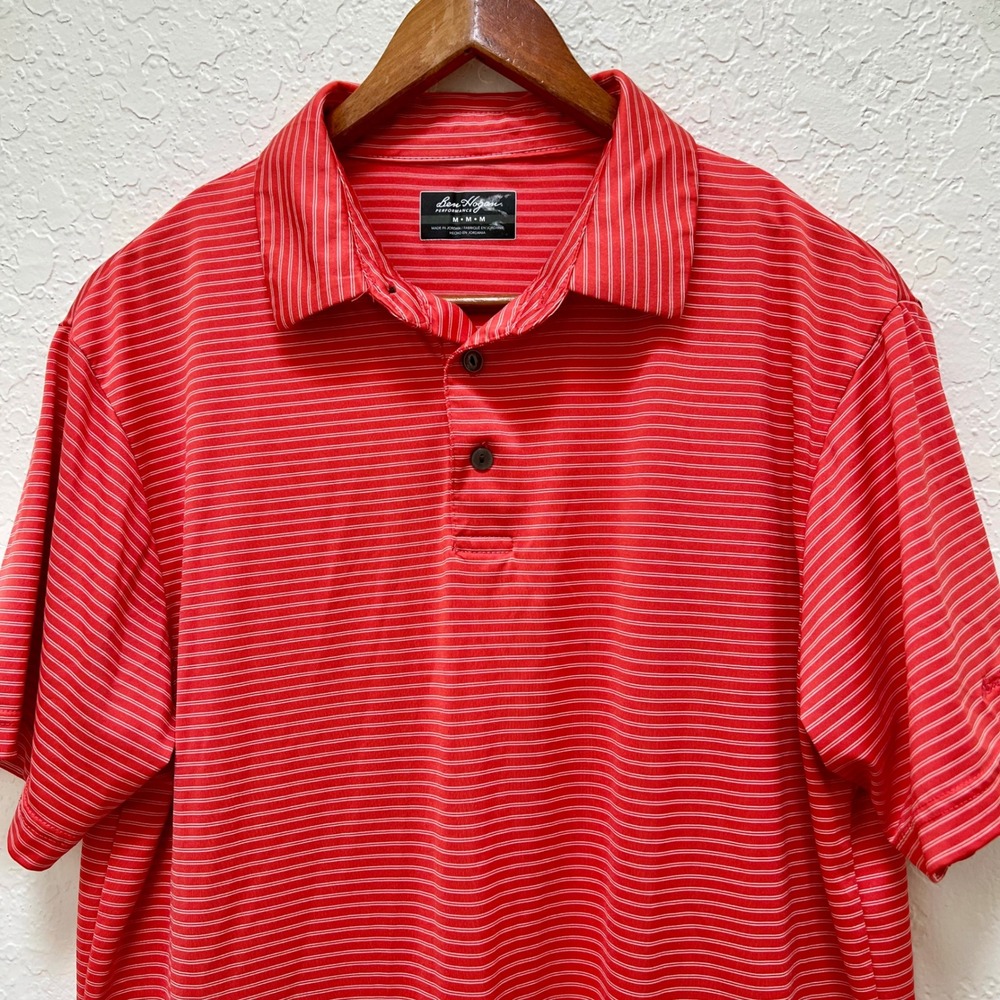 Ben‎ Hogan Performance Mens Golf Polo Shirt Red Stripe Size M